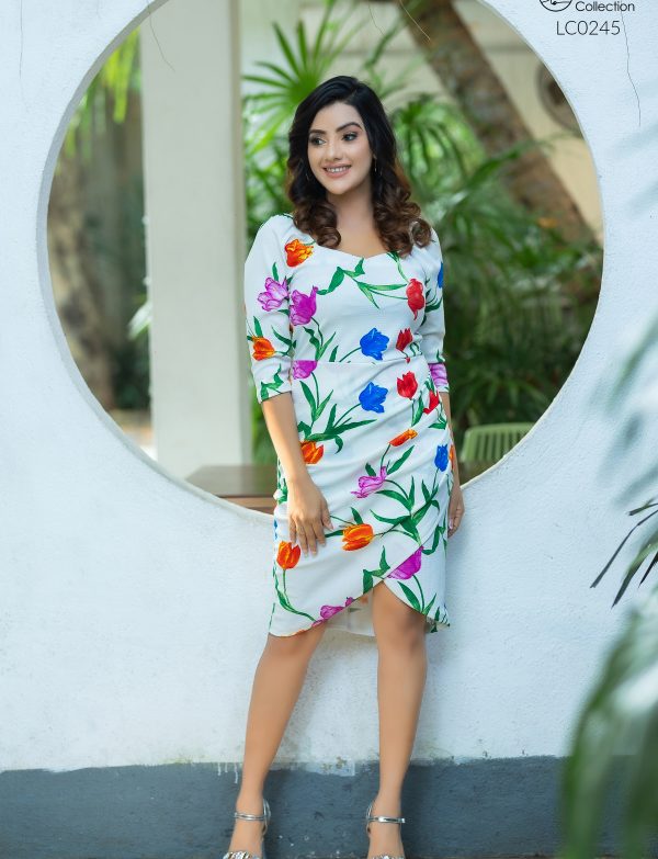 MELISA WRAP PRINTED DRESS