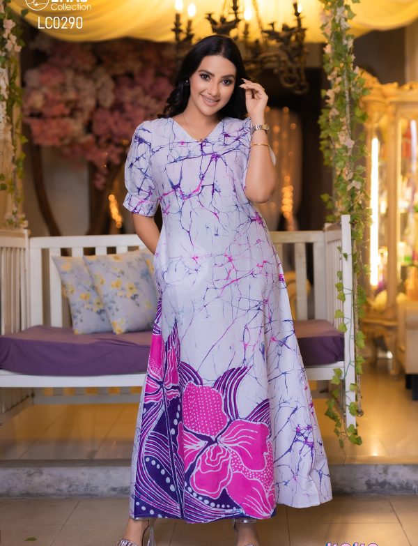 PINK FLORAL BATHIK DRESS